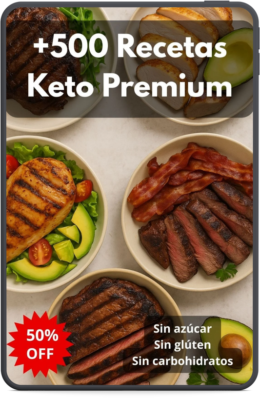 +500 Recetas Keto PREMIUM SIN Azúcar SIN Gluten + 8 BONUS